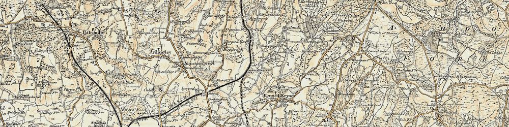 Old map of Cinder Hill in 1898