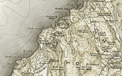 Old map of Clabhach in 1906-1911
