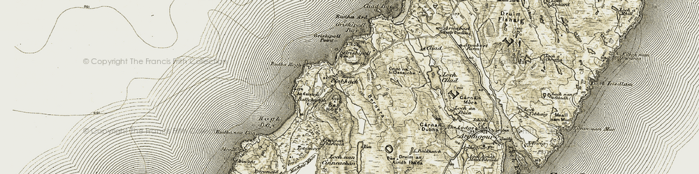 Old map of Ballyhaugh in 1906-1911