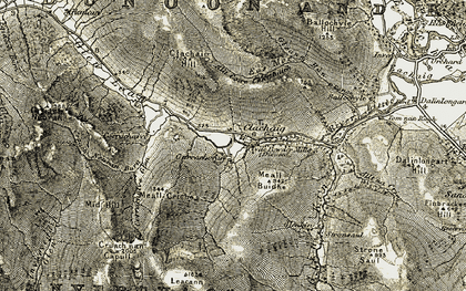 Old map of Blackcraig Burn in 1905-1907