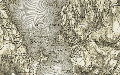 Old map of Clachan in 1908-1909