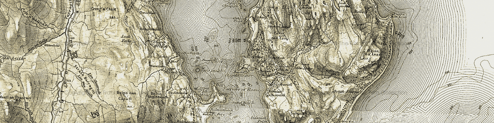 Old map of Clachan in 1908-1909