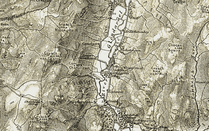Old map of Clachan of Glendaruel in 1905-1907