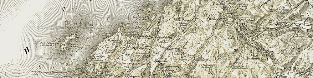 Old map of Clachan-Seil in 1906-1907