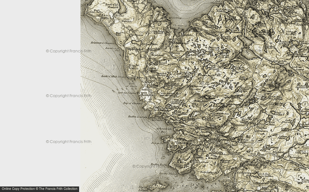 Old Map of Historic Map covering Beinn Poll an Tobair in 1910