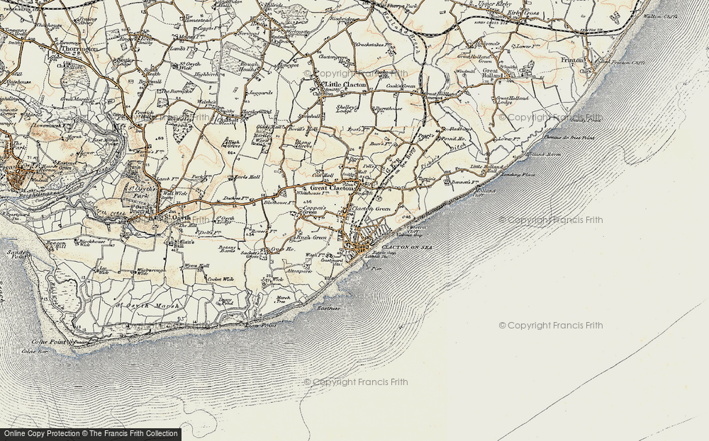Old Map of Clacton-On-Sea, 0-1899 in 0-1899
