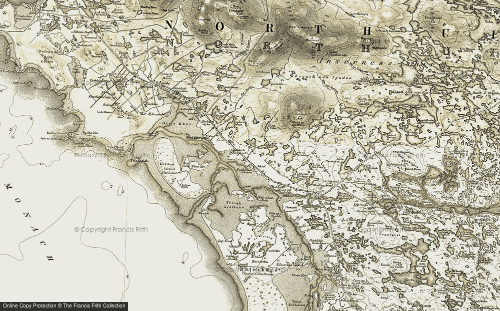 Old Map of Cladach Chireboist, 1911 in 1911
