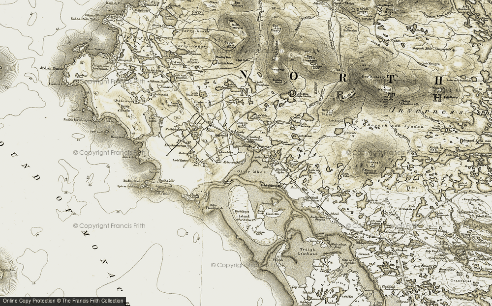Old Map of Cladach Chnoc a Lin, 1911 in 1911