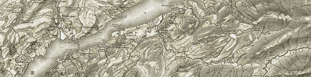 Old map of Cladich in 1906-1907