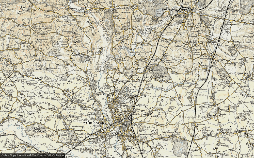 Old Map of Claines, 1899-1902 in 1899-1902