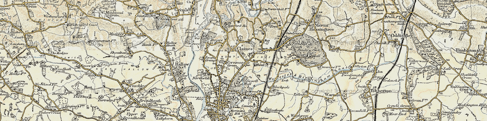 Old map of Claines in 1899-1902