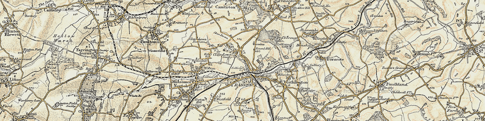 Old map of Clandown in 1899