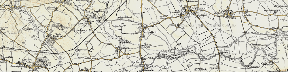 Old map of Clanfield in 1898-1899