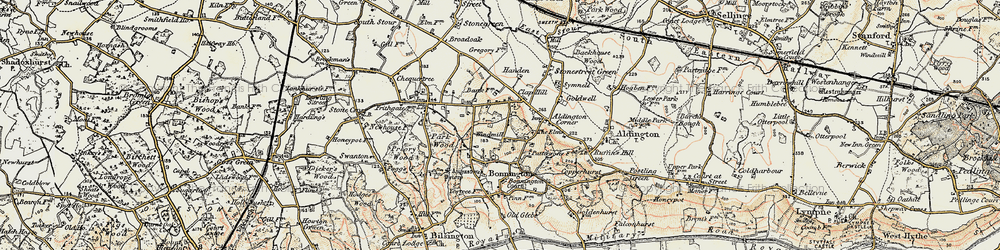 Old map of Clap Hill in 1897-1898