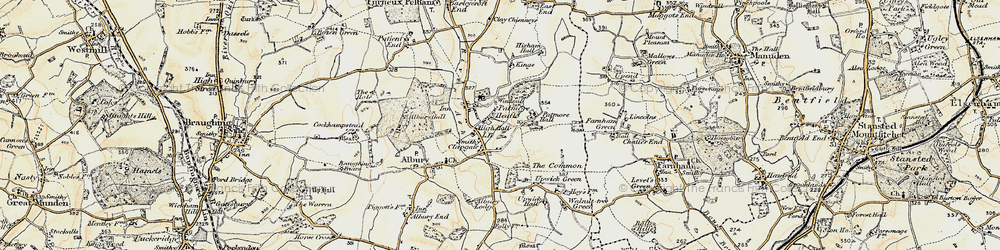 Old map of Clapgate in 1898-1899