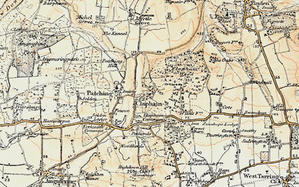 Old map of Clapham in 1898