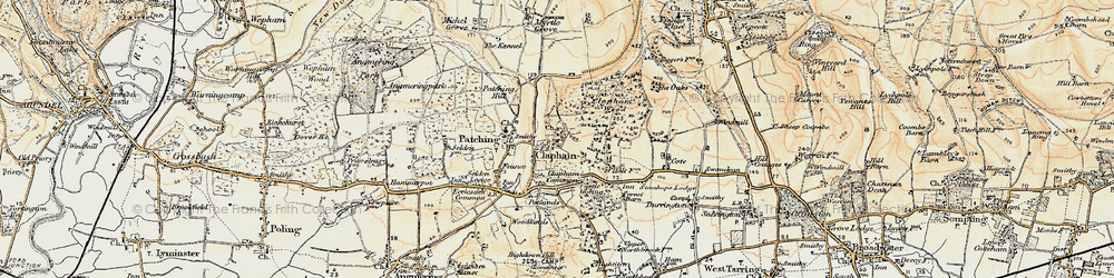 Old map of Clapham in 1898