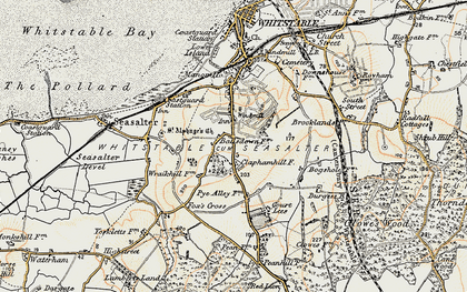 Old map of Clapham Hill in 1898