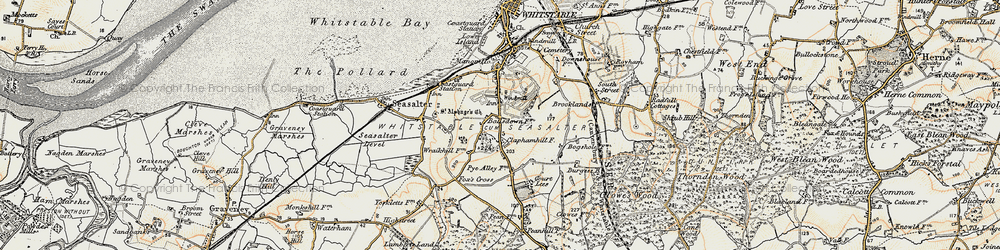 Old map of Clapham Hill in 1898