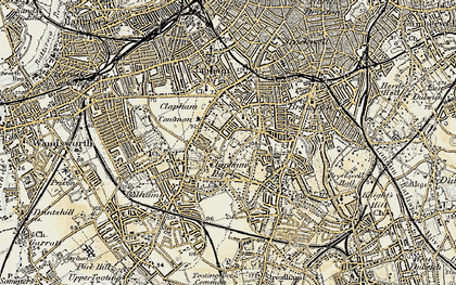 Old map of Clapham Park in 1897-1902
