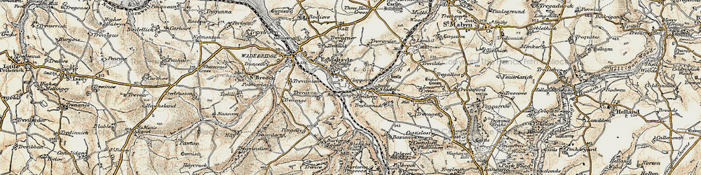 Old map of Clapper in 1900
