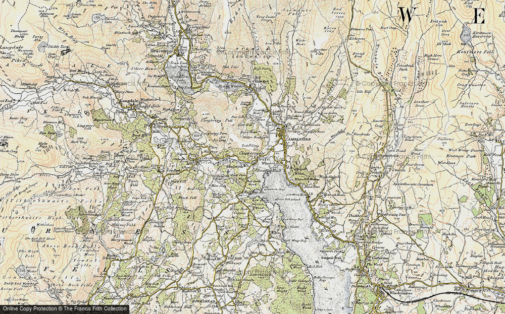 Old Map of Historic Map covering Brathay Hall (Training Centre) in 1903-1904