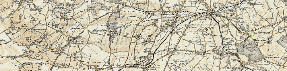 Old map of Clapton in 1899
