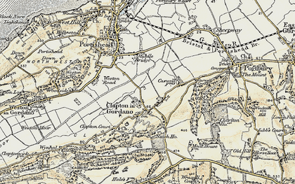 Old map of Clapton in Gordano in 1899-1900
