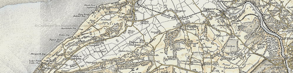 Old map of Clapton in Gordano in 1899-1900