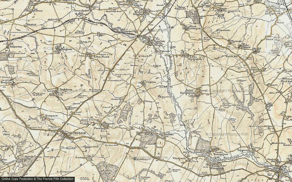 Old Map of Clapton-on-the-Hill, 1898-1899 in 1898-1899