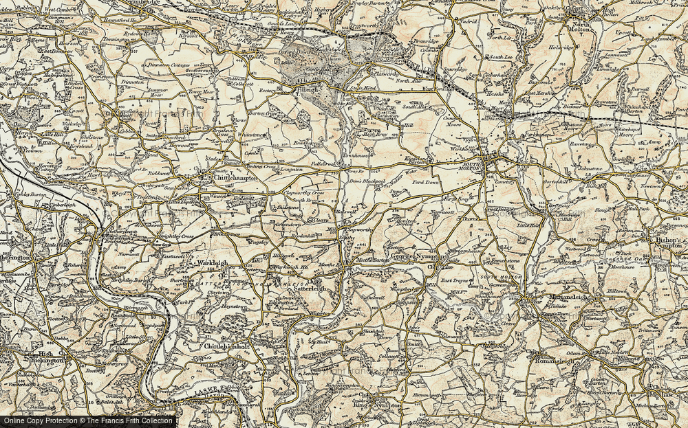 Old Map of Historic Map covering Bray Bridge in 1899-1900