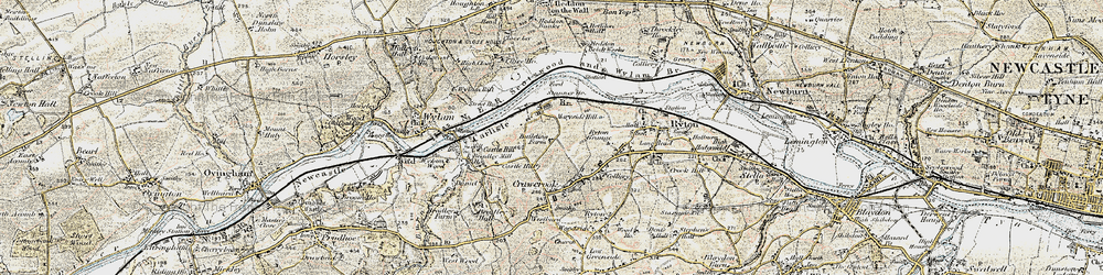 Old map of Clara Vale in 1901-1904