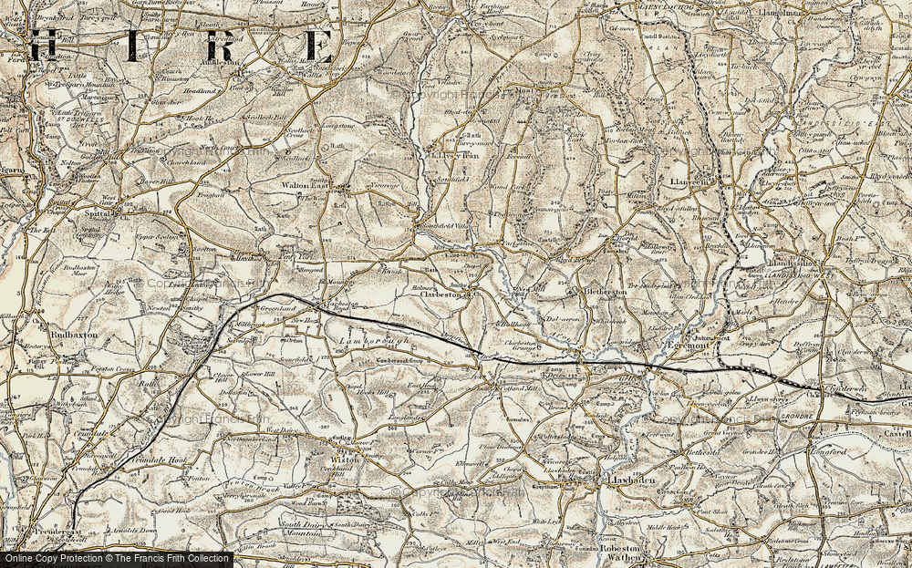 Old Map of Historic Map covering Bullhook in 1901-1912