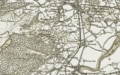 Old map of Clashandorran in 1911-1912