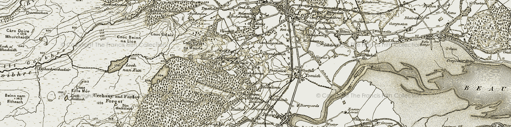 Old map of Clashandorran in 1911-1912