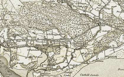 Old map of Clashmore in 1911-1912
