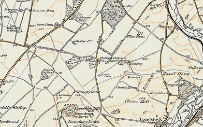 Old map of Clatford Oakcuts in 1897-1900