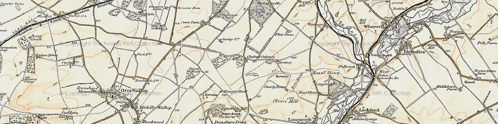 Old map of Clatford Oakcuts in 1897-1900