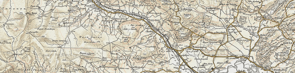 Old map of Allt y Genlli in 1902-1903