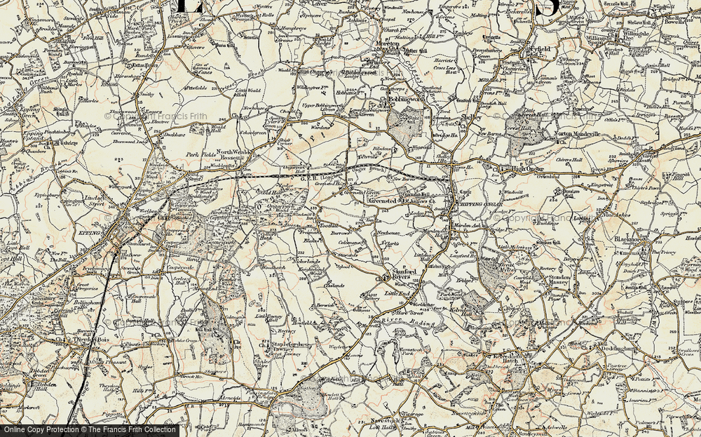 Old Map of Clatterford End, 1898 in 1898