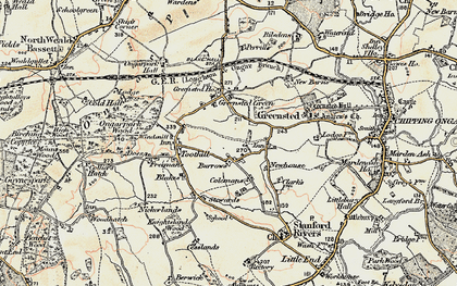 Old map of Clatterford End in 1898