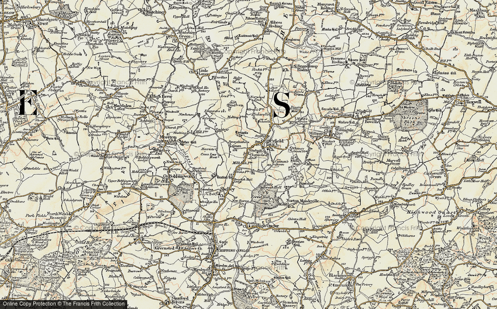 Old Map of Clatterford End, 1898 in 1898