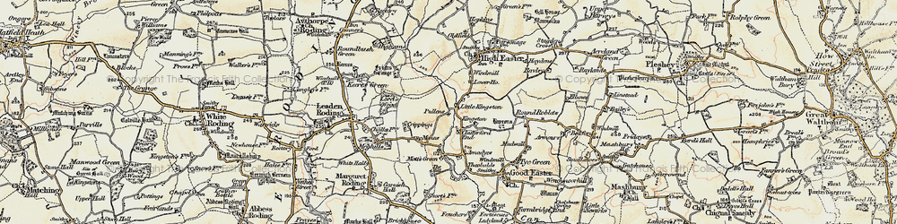 Old map of Clatterford End in 1898