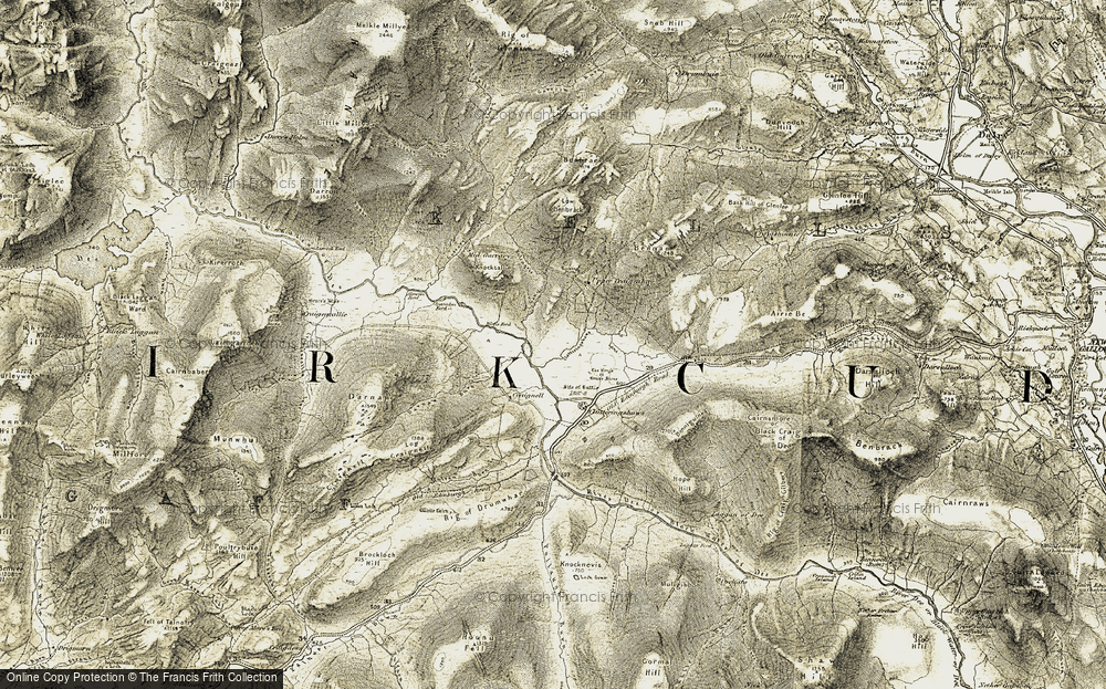 Old Map of Historic Map covering Bruce's Stone in 1904-1905