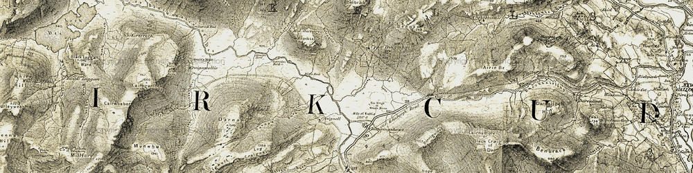 Old map of Clatteringshaws Loch in 1904-1905
