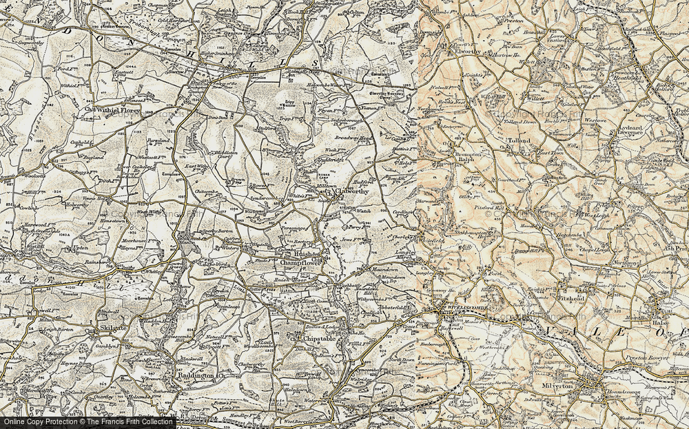 Old Map of Clatworthy, 1898-1900 in 1898-1900