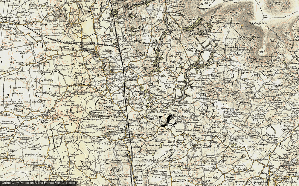 Old Map of Historic Map covering Brow Top in 1903-1904
