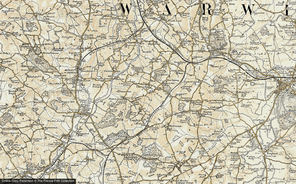 Old Map of Claverdon, 1899-1902 in 1899-1902