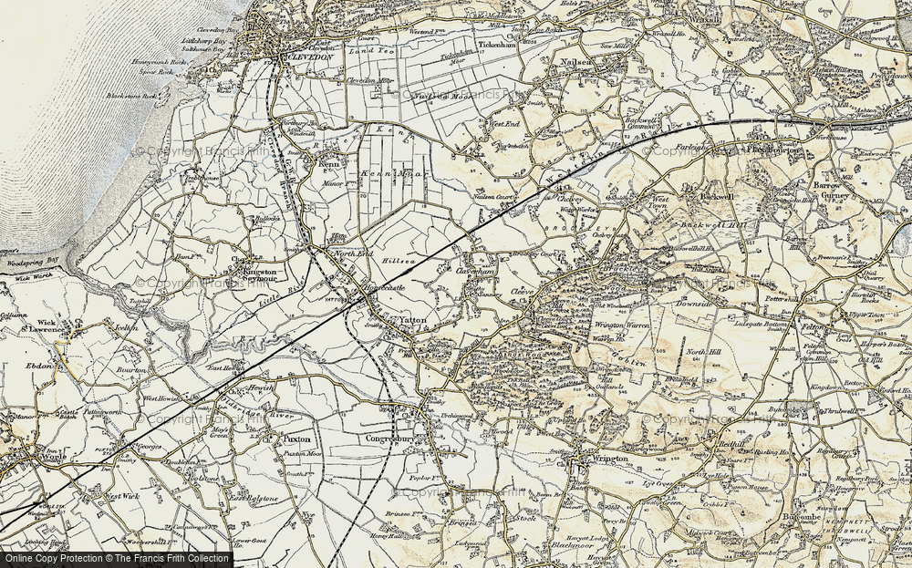 Old Map of Claverham, 1899 in 1899