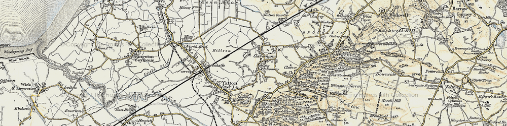 Old map of Claverham in 1899